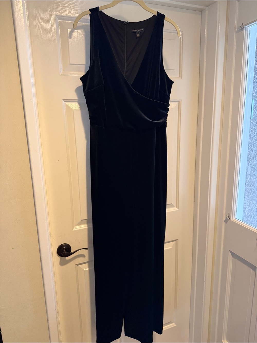 Banana Republic Factory Velvet Jumpsuit, Black, Size Medium